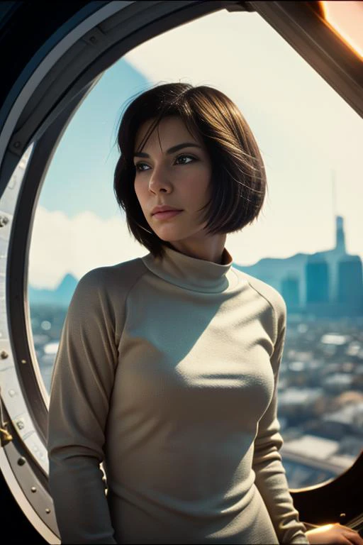 54ndr4bu110ck in an astronaut suit, (floating on space:1.2), short brown hair, brown eyes, <lora:Sandra_Bullock_PMv1b_Lora:1.3>,, RAW candid cinema, 16mm, color graded portra 400 film, remarkable color, ultra realistic, textured skin, remarkable detailed pupils, realistic dull skin noise, visible skin detail, skin fuzz, dry skin, shot with cinematic camera, detailed skin texture, (blush:0.5), (goosebumps:0.5), subsurface scattering, ((Cinematic))