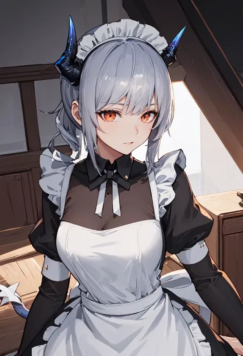best quality, masterpiece, highres, solo, (liskarm_arknights:1.10), (maid:1.40), (long maid dress:1.15), 21 <lora:liskarm_arknights:0.80>