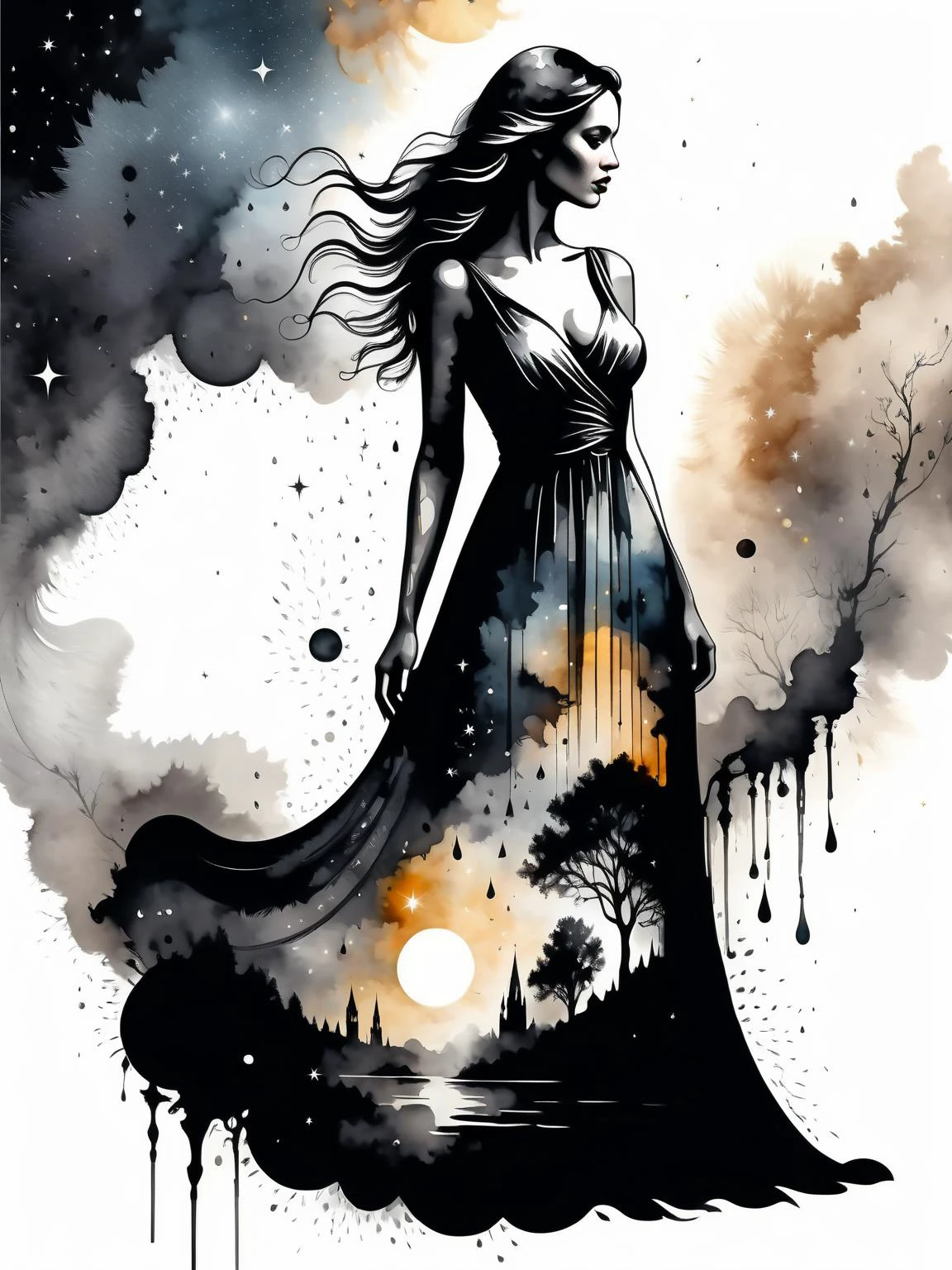 SDXL Ink Stains