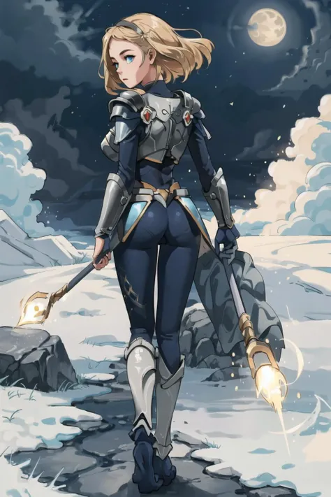 best quality, intricate details, full body,
1girl,
<lora:luxLeagueOfLegends_v10:0.5> lux1, lux_(league_of_legends), long hair, solo, blue bodysuit, armor, boobplate,
<lora:mooning_themoon:0.8> ekunemoon, from behind, ass, mooning,