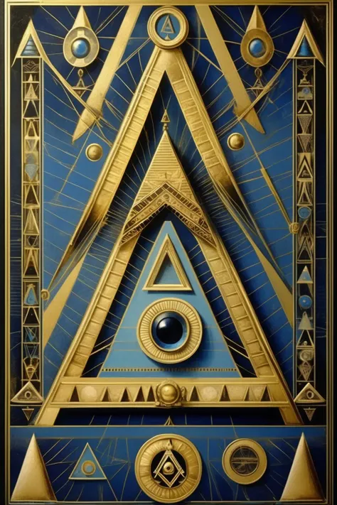 <lora:Paul Laffoley Style:1>Paul Laffoley Style - old geometic freemason occultic symbology with gold and blue hues