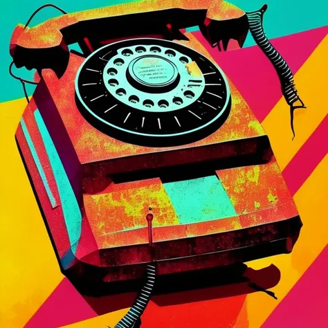 A close view of a retro dial (phone), viby, art by rzvice-15