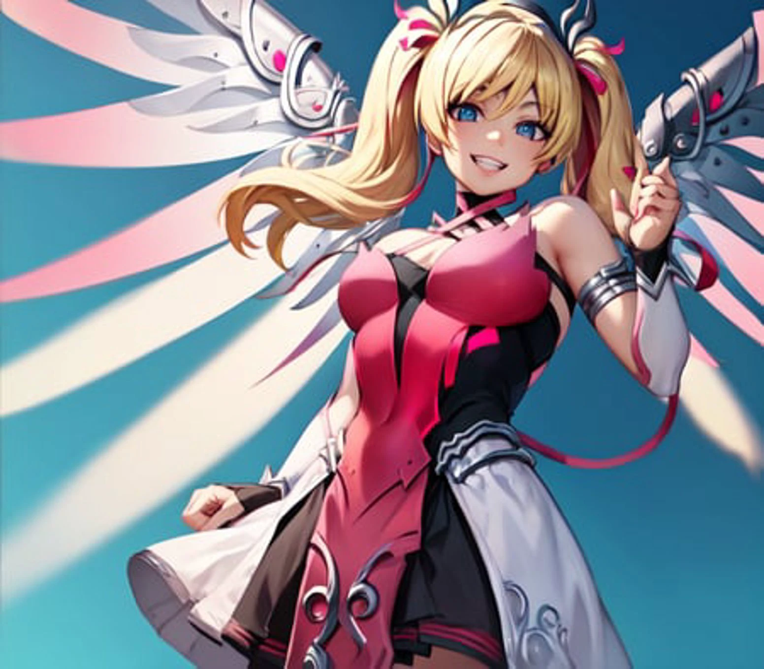 detailed background, masterpiece, best quality, Pink_Mercy, ((teeth smile)),
<lora:Pink_Mercy_V1:1>
