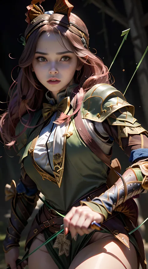 (ranger:1.5) Face: Young (Petite:1.3) Elf girl possesses an otherworldly allure, with long silver hair flowing around her delicate freckles face, framing captivating golden eyes that emanate ancient wisdom. Korean, k-pop, latina, russian.
Outfit: She wears intricately designed light armor robes adorned with shimmering magical sigils, reflecting her mastery of arcane arts and adding an air of mystique to her presence.
Body: (low_angle:1.5), close_up, Slender large_breasts figure exudes elegance and confidence ass, embodying the stability of her magical abilities.
Action: channels her archer (great_bow:2.0) and mystical energy into a glowing (arrow:1.5), poised to be unleashed with impeccable (aim:1.3), as her golden eyes lock onto her target.
Backgroound: an imposing orc enemy looms amidst a rugged and treacherous landscape, its muscular frame and savage, hinting at the impending clash between her powerful magic and the brute strength of her adversary.
(Hyper_realistic:1.3), (best_quality:1.3), (masterpiece:1.3), (ultra_high_res:1.3), (photorealistic:2.0), (raw_photo:1.3), (sharp_focus:1.3), (HDR:1.3), (detailed_skin:1.3). <lora:adventurers_v1:1.0>
