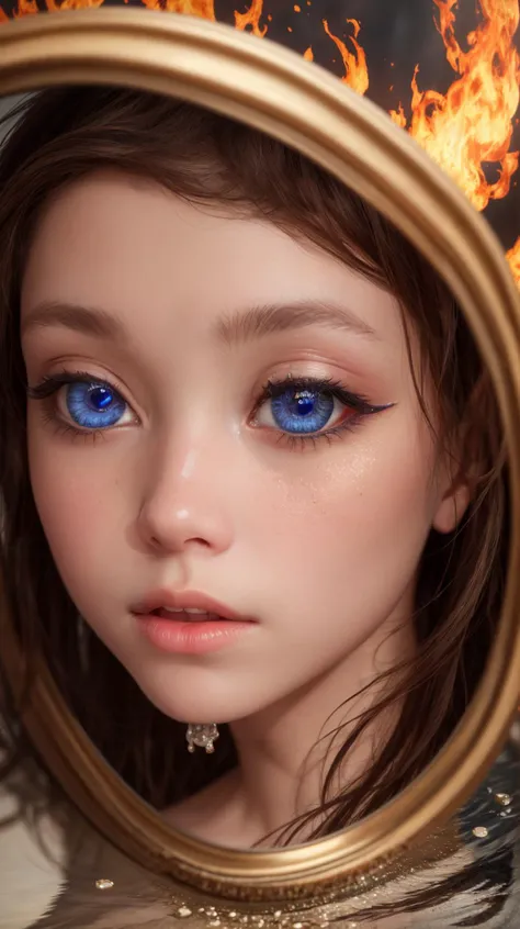 (1girl:1.4), In a mesmerizing (close-up:1.4), (micro_shot:1.5), the intensity of the moment is captured as the girl's eye reflects, the vibrant colors and swirling flames dancing within her (irises:1.3), crystal clear a (reflection:1.4) (mirrors:1.3), of the chaotic power she wields.. Best quality, masterpiece, ultra high res, (photorealistic:1.5), raw photo, (sharp:1.2) focus, HDR, (detailed_skin:1.2).