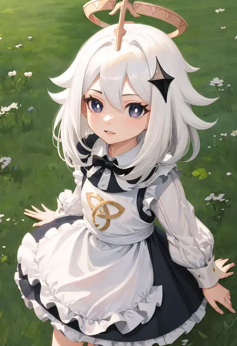 best quality, masterpiece, highres, solo, {paimon_genshin:0.90}, {maid:1.40}, {long maid dress:1.15}