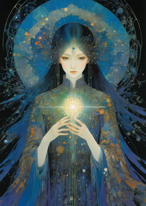 1 female
casting spells
detailed face, detailed hand,
fantasy,
Aurora Borealis
dramatic lighting
shadows
(art by Harry Clarke Yoshitaka Amano Hiroshi Yoshida)