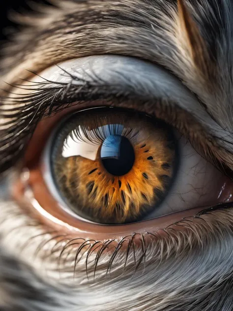 a perfect photo of a (detailed human eye:1.3), closeup of a human eye with the reflection of a wolf howling at the moon, detailed eyelashes, perfectly drawn face, 8k, depth of field, perfect anatomy, realistic, photorealistic, hdr,