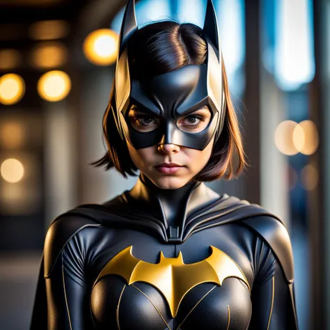 Thorough, analog style, eye focus, highest quality, (highly detailed skin), photo of a

1girl, batgirl suit, black hair, brown eyes, looking at viewer, mask, short hair, (face scar)

skin pores, sharp focus, dappled lighting, (backlighting:0.7), film grain, photographed on a Sony A7R IV, 18mm F/1.7 cine lens, (highly detailed, intricately detailed), 8k, HDR, seductively posing, front view, (uppper body:1.15)