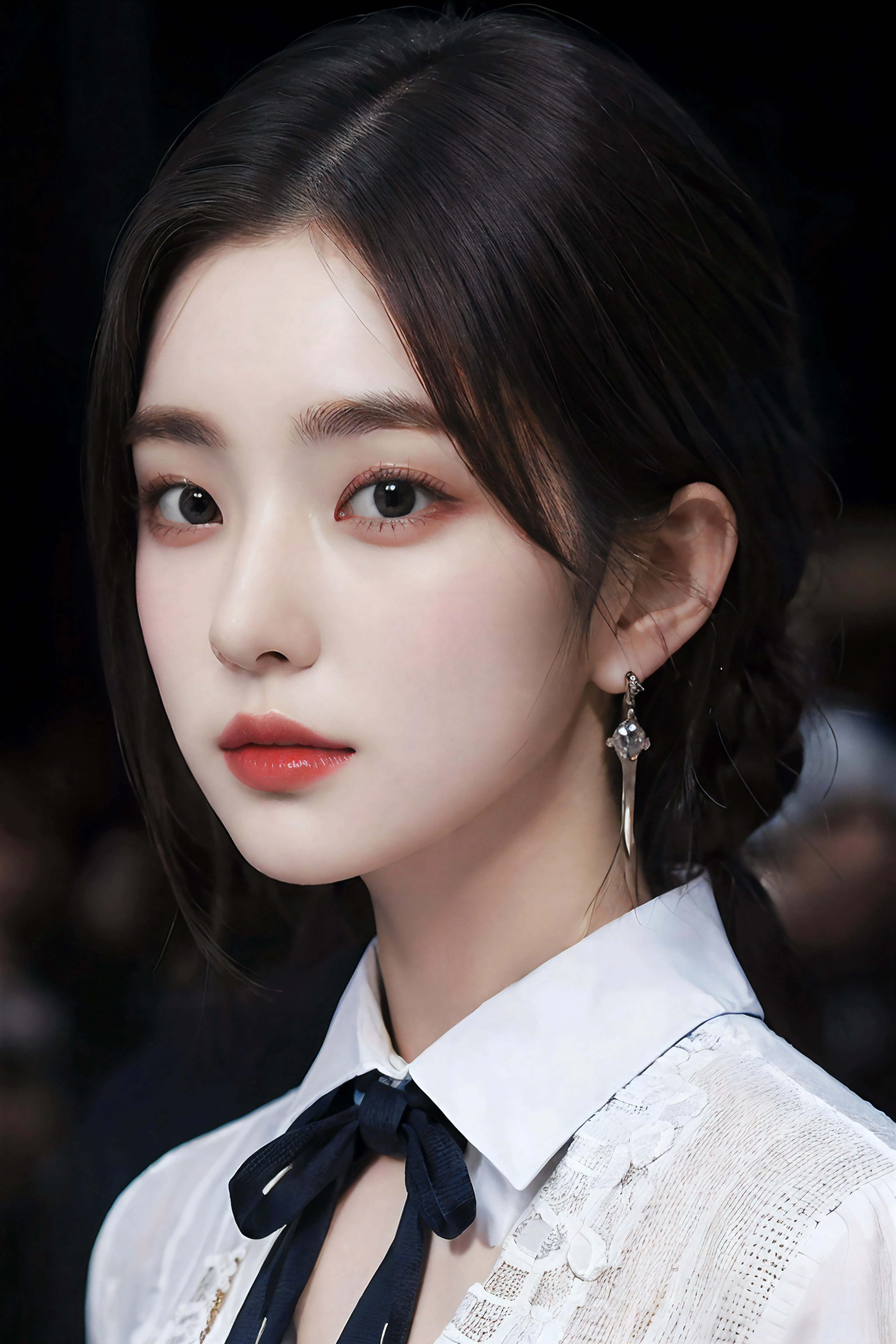 1 girl, detailed face, cowboy shot, fashion design shirt, <lora:Irene_v1.4:0.4> <lora:Winter_v2D:0.3> looking at viewer, (masterpiece, high quality), jewelry, earrings, side lock,