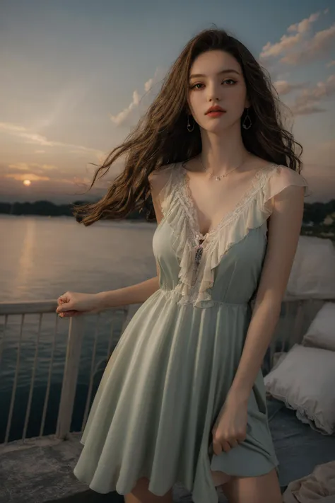 (4k, best quality, highres, masterpiece:1.21), (realistic:1.331), detailed and intricate,
1girl, blowing hair,
MIS, dress,
dusk, sunset,
<lora:MIS_20240705111202:0.7>