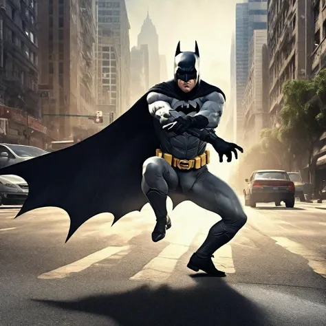 <lora:Gangnam_Style_Dance:1>, gangnam style dance, photorealistic photo of batman on the ground, street background, photo realistic, action shot, character portraits, insane detail, epic, 8k, masterpiece, best quality,