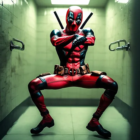 pale skin woman get fucked by marvel deadpool in bathroom full body 