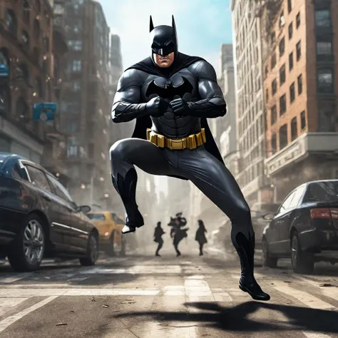 <lora:Gangnam_Style_Dance:1>, gangnam_style_dance, photorealistic photo of batman on the ground, street background, photo realistic, action shot, character portraits, insane detail, epic, 8k, masterpiece, best quality,