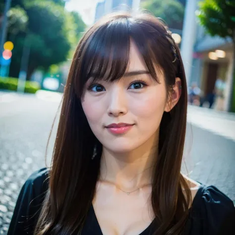 (best quality),[masterpiece],((beautiful:0.75) cute girl:0.75),(EOS R8,50mm,F1.2,8K,RAW photo:1.2),Professional,ultra-fine painting,long hair,standing,outdoors,street,(front:1.3),sayakayamamoto, <lora:SayakaYamamotoBRAv2-000009:0.9>