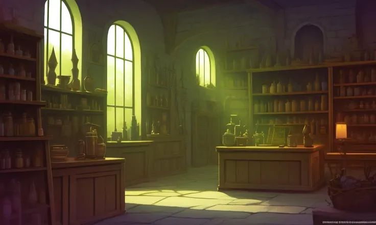 <lora:LCM_LoRA_Weights_acceleration_module_SD15:0.8>
<lora:FantasyInteriors:0.8> fanint
a medieval herbalist's shop
vivid colors, sharp contrast, dramatic light, beautiful, masterpiece, best quality, extremely detailed, perfect lighting
