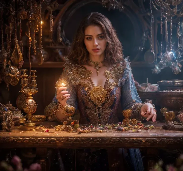 (masterpiece:1.2), (best quality,:1.2), 8k, HDR, ultra detailed, ((photorealistic)), perfect anatomy, professional light, cinematic lighting, fashion photography, ambient lighting,<lora:detail_slider_v4:3>, a magical fantasy magician workshop, FantInt, ((perfect hands)), <lora:FantasyInteriors-10:0.8>, epiCPhoto