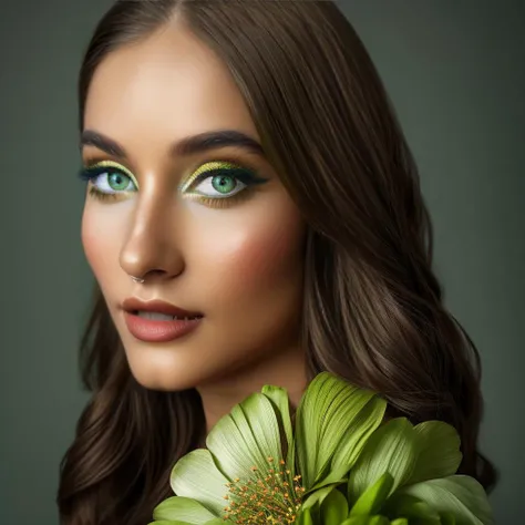 portrait of sks woman dressed with a flower dress and light green eyes, high detailed, high detailed face, 8k,<lora:becerra:1> <lyco:locon_perfecteyes_v1_from_v1_64_32:0.70>