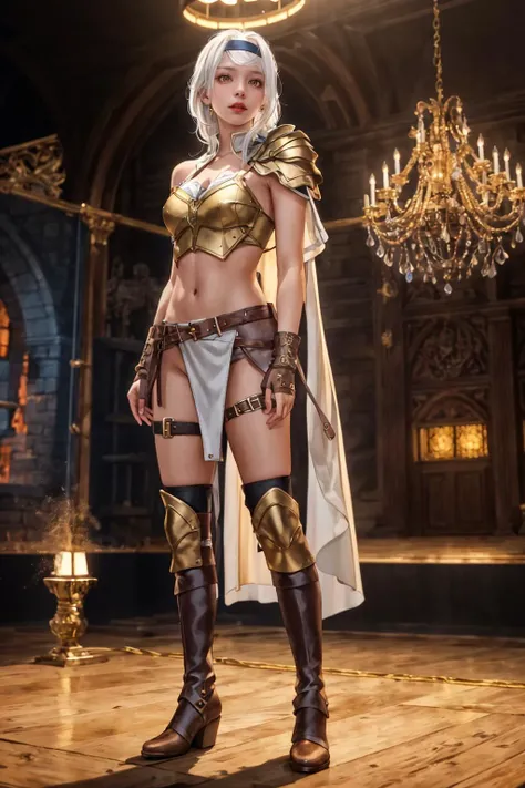 8K,highres,absurdres,masterpiece,best quality,original,extremely detailed CG,extremely detailed wallpaper,perfect lighting,<lyco:GoodHands-beta2:1>,1girl,blurry_background,looking_at_viewer,standing on the stage,
<lora:Rose_DG_v01:0.7>,Rose_Dg,yellow eyes,white hair,lipstick,headband,armor,boots,belt,thigh strap,shoulder armor,pelvic curtain,pauldrons,gloves,