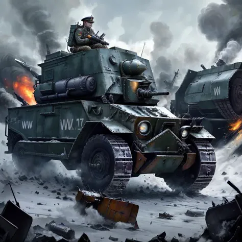 A tank,Up-to-date,Firing shells,Fierce war