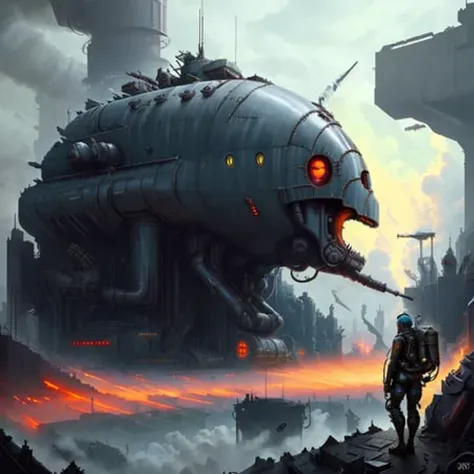 <lora:dieselpunkai8:1>, dieselpunkai, dieselpunk capital, mad architecture demonic ww1