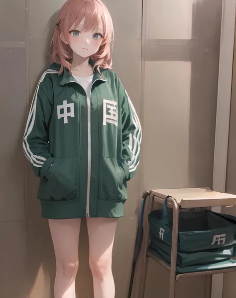 1girl,solo,
zhongguo_jacket,unzipped_clothes,
((masterpiece,best quality)),school,
