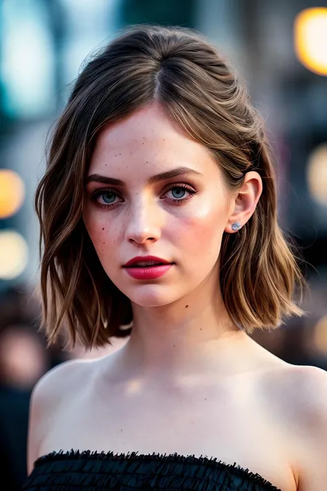 photo of beautiful (m4y4h4wke:0.99), a woman with beautiful hair, as a movie star in a (movie premiere), premiere gala, (near a movie theatre), natural skin texture, (elegant red strapless dress), 24mm, 4k textures, soft cinematic light, adobe lightroom, photolab, hdr, intricate, elegant, highly detailed, sharp focus, ((((cinematic look)))), soothing tones, insane details, intricate details, hyperdetailed, low contrast, soft cinematic light, exposure blend, hdr, faded, (paparazzi in background), (painted lips:1.1), ((looking straight at the camera:1.1))
