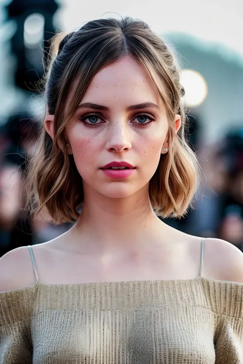 photo of beautiful (m4y4h4wke:0.99), a woman with beautiful hair, hair upsweep updo, as a movie star in a (movie premiere), premiere gala, (near a movie theatre), natural skin texture, (elegant yellow sweater off-shoulder), (suspenders:1.1), 24mm, 4k textures, soft cinematic light, adobe lightroom, photolab, hdr, intricate, elegant, highly detailed, sharp focus, ((((cinematic look)))), soothing tones, insane details, intricate details, hyperdetailed, low contrast, soft cinematic light, exposure blend, hdr, faded, (paparazzi in background), (painted lips:1.1), ((looking straight at the camera:1.1))