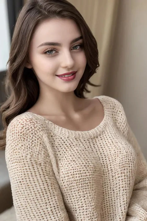 (masterpiece), (best quality), (realistic), Nikon RAW photo, Fujifilm XT3, marinabondarko, beautiful 1girl,
white_sweater,
brown_hair,
facing_viewer, smile, supermodel,
(ultra detailed), 8k, 4k, intricate, upper_body, best lighting, indoors,
large_breasts,
<lora:marinabondarko_lora:0.6>