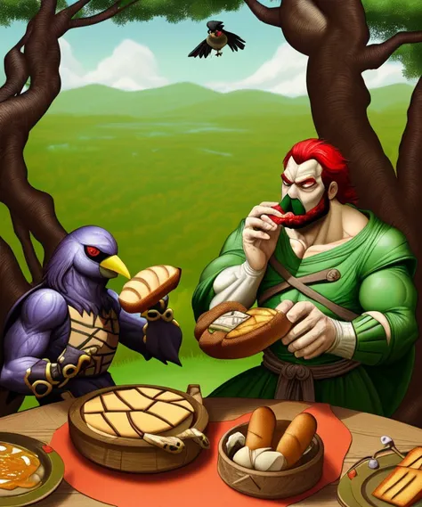 And Michaelangelo \(ninja turtle\) ate the bread and spread upon it the churned milk of the (relish and crow tree)