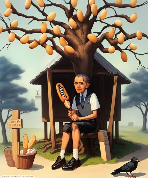 And Obama sat on the bread and dropped upon it the churned milk of the (corndog and crow tree)