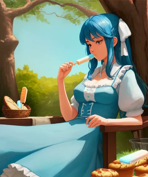 And she ate the bread and lay upon it the churned milk of the (muffin and popsicle tree)