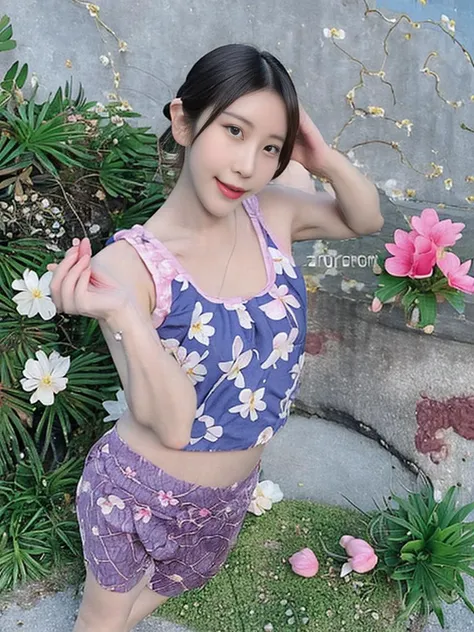 ((Full Body in this Photo)),(One Japanese girl),(A girl in a ノースリーブ T-shirt with a purple butterfly design printed in the center of her chest:1.5),(Stand with your feet apart:1.2),(((Little purple butterfly patterned panties:1,5))),(camel-toe:1.5),(Moriman:1.5),(short hair),(front:1.5),(From below),(Beautiful Eyes),(Beautiful Face),(Very detailed Face:1.5),little smile,((Very detailed hand drawing:1.5)),(Blushing:1.5),((Thick thighs:1.5)),(Beautiful body:1.5),(Fleshy:1.5),(The background is the private room:1.5),(((Blur the background:1.5))),(Gentle light:1.5),(Written boundary depth:1.5),BREAK((((masterpiece:1.5),(highest quality:1.5),(Very detailed:1.5),(High resolution:1.5),(Realistic:1.5),(Realistic:1.5)))),8k,wallpaper