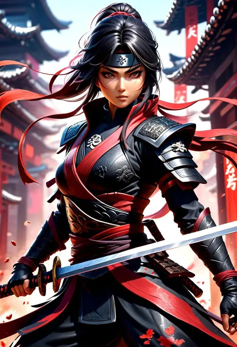 masterpiece,HDR,trending on artstation,sharp focus,high contrast,8K,Hyper-detailed,intricate details,cinematic lighting,   <lora:add-detail-xl:1>
image presents a stylized  ninja, characterized by vibrant and abstract splashes of blood. the main figure, the ninja, is depicted in a dynamic pose, holding a sword, which suggests action or combat. the background features bold and expressive brush strokes that create an energetic atmosphere. the colors used are vivid and varied, with multiple shades and hues creating a lively visual experience. overall, the style can be described as modern and artistic, with a strong emphasis on movement and energy.