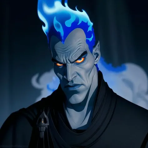 <lora:Hades_Disney:0.8>, Hades_Disney, (blue fire:1.2), (fire on head:1.3), 1boy, solo
(grey skin:1.1), black robe,( glowing eyes:1.2), angry, gaunt
looking at viewer, upper body portrait, cinematic composition, <lora:add_detail:.2>, <lora:add_detail:.4> beautiful, masterpiece