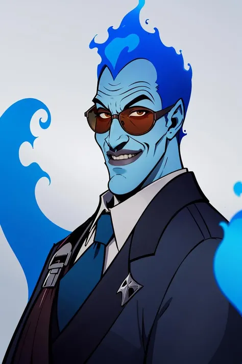 ((masterpiece,best quality)), absurdres,
<lora:Hades_Disney:1>, Hades_Disney, (blue fire:1, fiery hair, blue fire), 1boy, solo, young handsome face,
grey skin, smile,
looking at viewer, upper body portrait, cinematic composition,