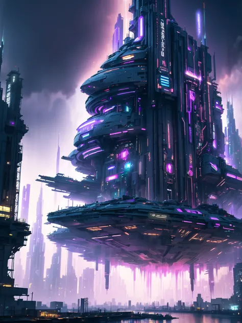 digital painting, neoncore, wonderous,gargantuan scifi megastructure beyond the end of time<lora:EnvyNeoncoreXL01:0.3>