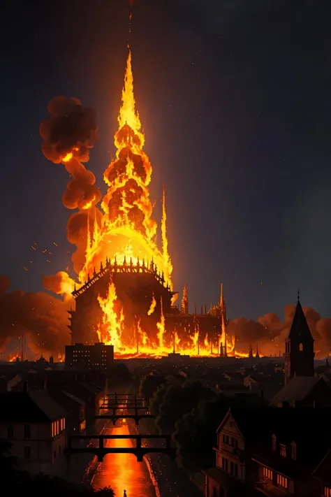 blue dragon burning a city to the ground, ancient city, burning, flames,
intricate details, hyperdetailed, cinematic, realistic, masterpiece