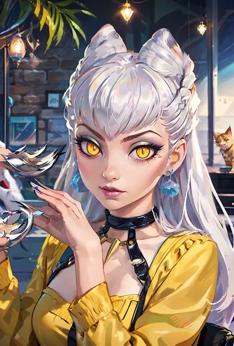 Highly detailed, High Quality, Masterpiece, beautiful, phnChan, white hair, animal ears, grey eyes, bow, Head in Jar, jar, head only, <lora:Pos_HeadinJar:0.9>