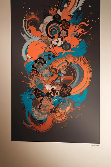 Abstract, 8K, photo shot from front, mid-body portrait, highly-detailed, (flat color:1.1),(colorful:1.3),(masterpiece:1.2), best quality, masterpiece, original, extremely detailed wallpaper, looking at viewer,
oriental city,eastern architecture,a lot of details,mysterious expression,  in a modern and abstract setting, with bold and colorful abstract art, blurred background, bright lighting,
