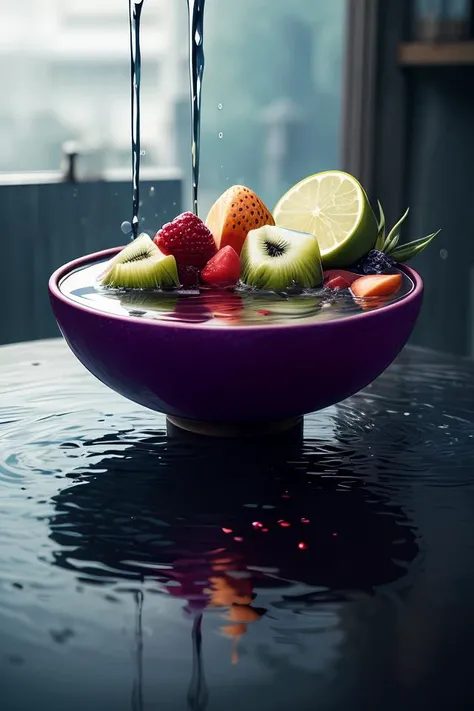 (flat color:1.1),(colorful:1.3),(masterpiece:1.2), best quality, masterpiece, original, extremely detailed wallpaper, looking at viewer,Abstract, 8K, photo shot from front, mid-body portrait, highly-detailed, lots of delicious tropical fruits with drops of moisture on table, a lot of details,floating colorful water,, mysterious expression, in a modern and abstract setting, with bold and colorful abstract art, blurred background, bright lighting,<lora:add_detail:0.5>,<lora:more_details:0.25>,<lora:FantasyWorldV1:0.25>,