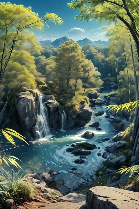 ((tachi-e)), original,(illustration:1.1),(best quality),(masterpiece:1.1), (extremely detailed CG unity 8k wallpaper:1.1),(ecchi0.5), (trees:0.5), (flowers:0.6) ,(birds:0.2), (bamboo0.1), lakes,(panorama shot:1.4),(full body:1.05),(solo:1.2), (ink splashing),(color splashing),((watercolor)), clear sharp focus,1girl ,((chinese style )),(flowers,woods),outdoors,rocks, looking at viewer, make happy expressions,soft smile,pure,beautyfull detailed face and eyes,beautyfull intricacy clothing decorative pattern details, black hair,black eyes,Hangzhou, wuchangshuo, wuchangshuo in background,cute panda,<lora:moxin_1010:0.8>,((arms behind back)),
abstract dream, space, intricate, grand scale, alone, cinematic film still, insane detail, sharp focus, depth of field, realistic lighting, (realistic perspective), complex, (multiple subjects), 4k HDR,
<lora:add_detail:0.5> <lora:more_details:0.25> <lora:FantasyWorldV1:0.25>