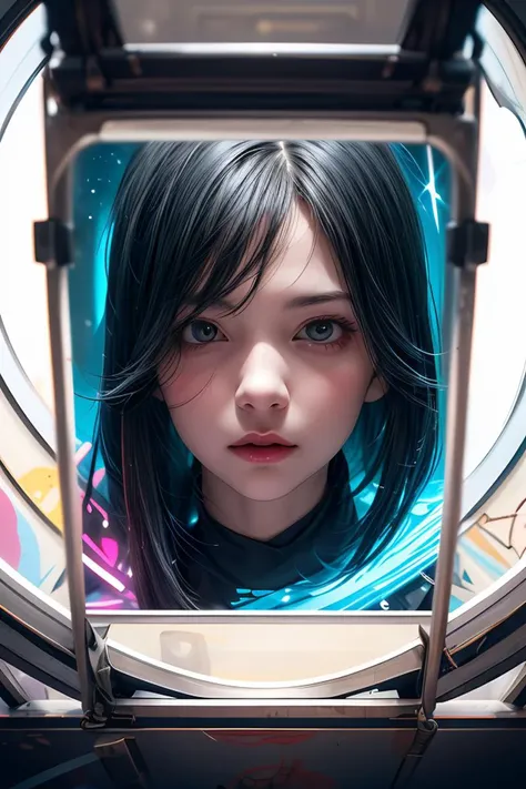 abstract girl, attractive, stylish, designer, green, asymmetrical, geometric shapes, graffiti,
abstract dream, space, intricate, grand scale, alone, cinematic film still, insane detail, sharp focus, depth of field, realistic lighting, (realistic perspective), complex, (multiple subjects), 4k HDR,<lora:add_detail:0.5>,<lora:more_details:0.25>,<lora:FantasyWorldV1:0.25>,