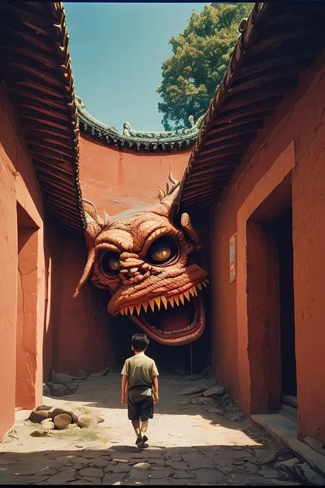 8k high quality, detailed, colorful analog photo, masterpiece, photorealistic, vibrant color film, masterclass, heavy (film grain), Fujicolor 400, Nikon F401,DUNGHUANG,DUNGHUANG BACKGROUND,MONSTER SHOUTING,
<lora:add_detail:0.5> <lora:more_details:0.25> <lora:FantasyWorldV1:0.25>