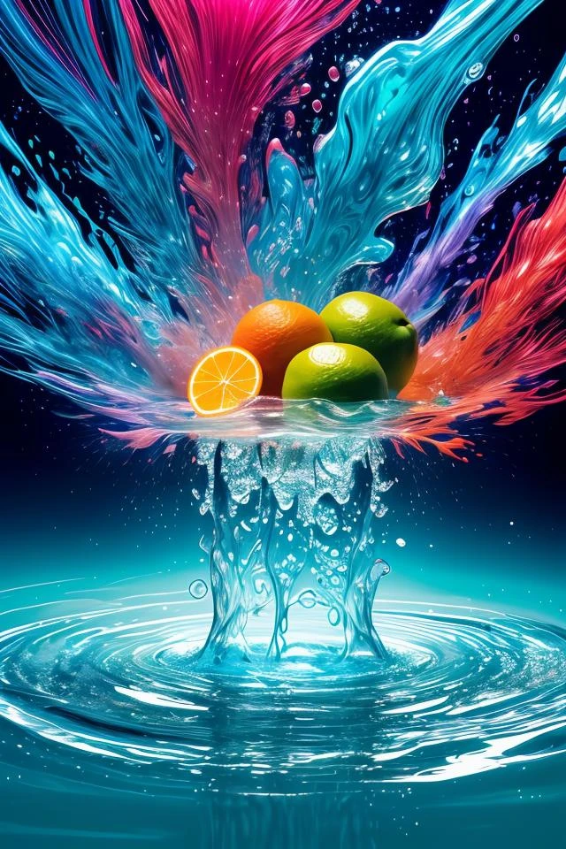 8k high quality, detailed, colorful analog photo, masterpiece, photorealistic, vibrant color film, masterclass, heavy (film grain), Fujicolor 400, Nikon F401,
lots of delicious tropical fruits with drops of moisture on table, a lot of details,floating colorful water,, mysterious expression, in a modern and abstract setting, with bold and colorful abstract art, blurred background, bright lighting,<lora:add_detail:0.5>,<lora:more_details:0.25>,<lora:FantasyWorldV1:0.25>,