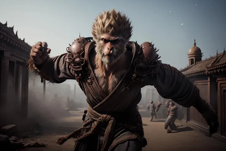 DUNHUANG,DUNHUANG BACKGROUND,
<lora:BlackMonkeyKing_v01:0.6>, black monkey king,1boy,solo,robe,hood up, beating monster,holding weapon,
<lora:Hyakuretsukyaku-10:0.3> Hyakuretsukyaku, kicking, motion blur,
<lora:Line_LoRA:0.1>emphasis lines,motion lines, motion blur,
evenly mix races in same proportions, all faces and pictures must be different, use all spectre of your different emotions from happiness to anger, do what you want and how you want,
abstract dream, space, intricate, grand scale, alone, cinematic film still, insane detail, sharp focus, depth of field, realistic lighting, (realistic perspective), complex, (multiple subjects), 4k HDR,
<lora:add_detail:0.5> <lora:more_details:0.25> <lora:FantasyWorldV1:0.25>
