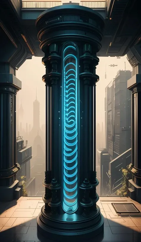 a double helix dna cyberpunk steampunk carved pillar, high details, lineart, by vincent di fate and joe fenton, inking, screen print, masterpiece, trending on artstation, sharp, high contrast, hyper - detailed,, hd, 4 k, 8 k