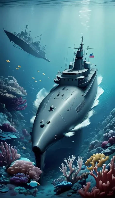 underwater,submarine,attack ships,