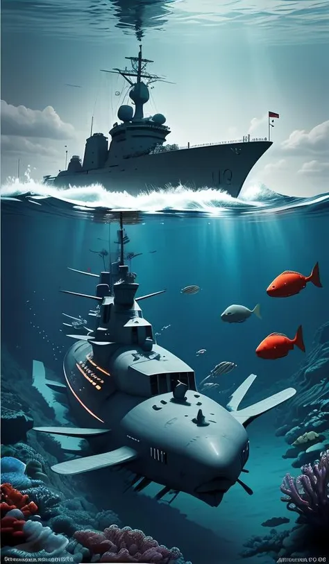underwater,submarine,attack ships,