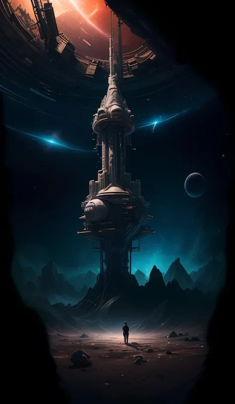abstract dream, space, intricate, grand scale, alone, cinematic film still, insane detail, sharp focus, depth of field, realistic lighting, (realistic perspective), complex, (multiple subjects), 4k HDR,<lora:add_detail:0.5>,<lora:more_details:0.25>,<lora:FantasyWorldV1:0.25>,